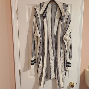 SHEIN Monochrome Striped Cardigan